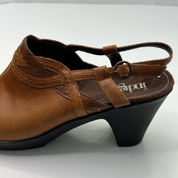 INDIGO by Clark’s brown leather sling back heeled mule size 8.5 - Picture 12 of 14